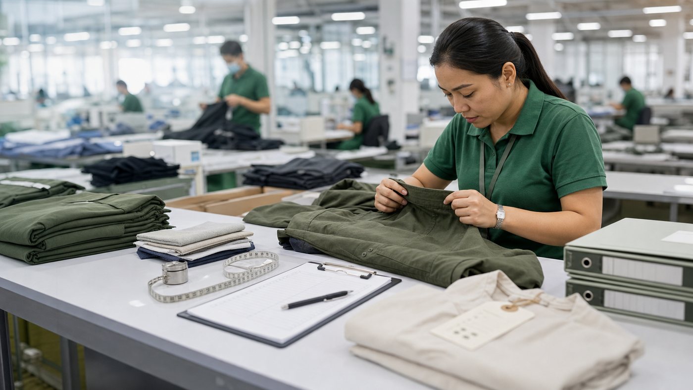 Apparel quality inspection and compliance documentation review